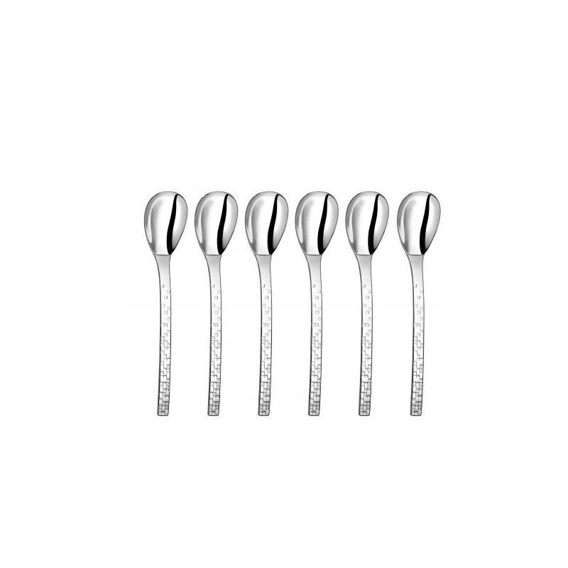 Lot De 6 Cuillères à Café Anciennes – Modèle 1900 Frise De Tulipes 14cm